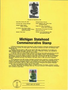 US SP760 Michigan Statehood Souvenir Page #2246