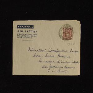 ZS-AC536 NIGERIA GBC - Airletter, 1950 To Munich Germany, Us Zone Cover
