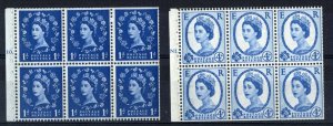 GB 1960 Violet 8mm phosphor 4d booklet cyl N1T dot pane of 6, perf Ie unmounte