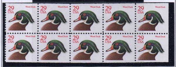 United States Sc 2485a 1991 Wood Duck stamp booklet pane mint NH