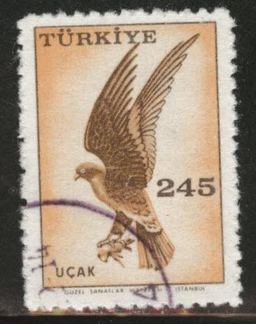 TURKEY Scott C37 Used 1958 Bird Airmail stamp 