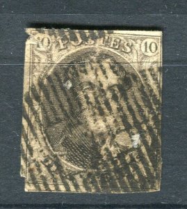 BELGIUM; 1850s classic Leopold Imperf issue used Shade of 10c. value