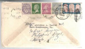 1930 Vichy France cover to US Marine Corps Doctor in Philipines