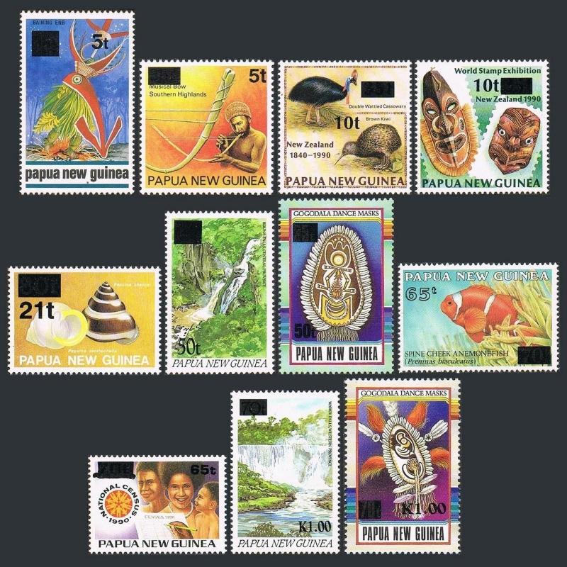 Papua New Guinea 860-871,MNH.Michel 714-724. new value surcharged,1994