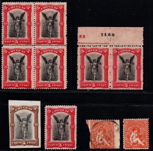 1911 Uruguay postal congress UPAE Block + Angel error + variety & color essay