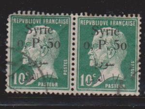 SYRIA Scott # 160 Used Pair - Overprint On French Stamp