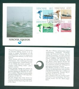 Faroe Islands. FDC Cachet 1977. Fishing Vessels. Comp Set.100+125+160+600 Ore.