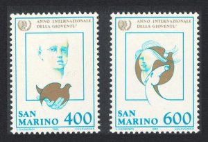 San Marino Bird Intl Youth Year 2v 1985 MNH SG#1250-1251
