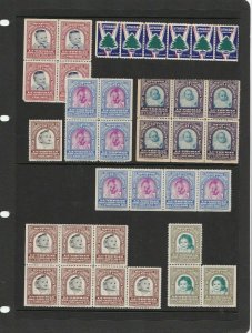 LUTHERAN CHICAGO PART SHEET AND BLOCKS UNMOUNTED MINT STAMPS 