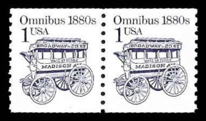 PCBstamps    US #2225b Coil Pair 2c(2x1c)Omnibus, untagged, MNH, Shiny, (38)