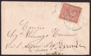 Italy, 2 cents DLR TO used on envelope in San Marino (cert. Avi) -FS47-
