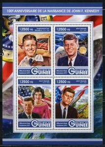 GUINEA 2017  100th BIRTH  ANNIVERSARY OF JOHN F. KENNEDY  SHEET  MINT NH