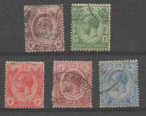 Eleven Used Straits Settlements Stamps