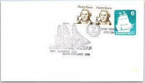 US SPECIAL EVENT POSTMARK COVER CAPE ELIZABETH (1851) SHIP SOUTH PORTLAND 1986 C