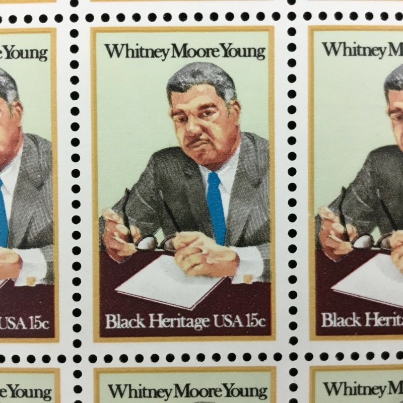 1875  Whitney Moore Young Black Heritage 15 cent  MNH Sheet of 50 Issued in 1981