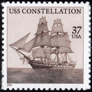 SC#3869 37¢ USS Constellation Single (2004) SA