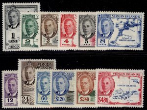 BRITISH VIRGIN ISLANDS GVI SG136-147, 1952 complete set, M MINT. Cat £60.