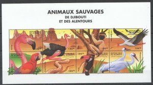 A0927 Djibouti Fauna Wild Animals & Birds Animaux Sauvages Sh Mnh Stamps