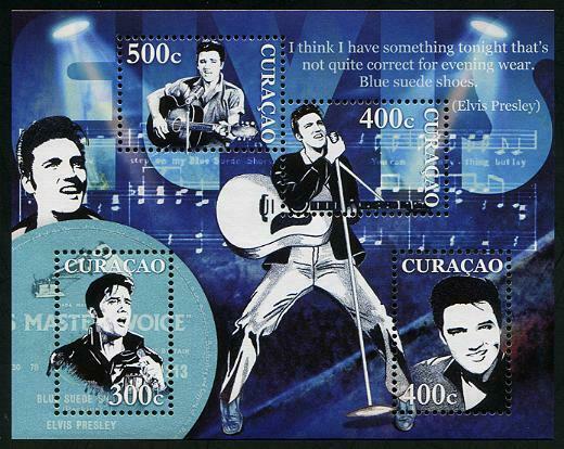 HERRICKSTAMP NEW ISSUES CURACAO Elvis Presley Sheetlet