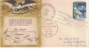 1962 FDC, #1192, 4c Arizona Statehood 50th, Civil War Cent. Commission