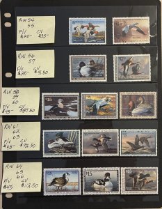 U.S. 1987-99 #RW54-66(13), Duck Stamps Collection, MNH, CV $369