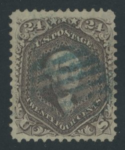 USA 70 - 24 cent Red Lilac with blue grid cancel and PSE Certificate - VF