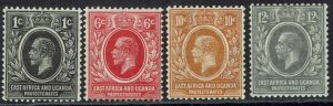 EAST AFRICA AND UGANDA 1921 KGV RANGE TO 12C WMK MULTI SCRIPT CA