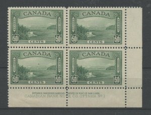 Scarcer #244 LR plate block VF MH 1 stamp & margin Cat $375 Canada mint 