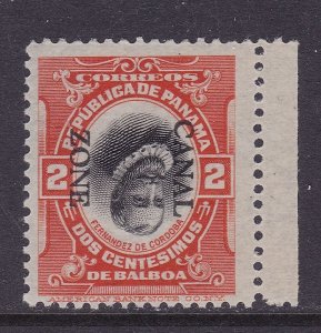 Canal Zone Scott 39e,1912-12, 2 c de Cordoba Invert Center, F/VF MLH. Scott $600