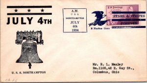 7.4.1934 - Stars & Sripes Forever - USS Northampton - F40628