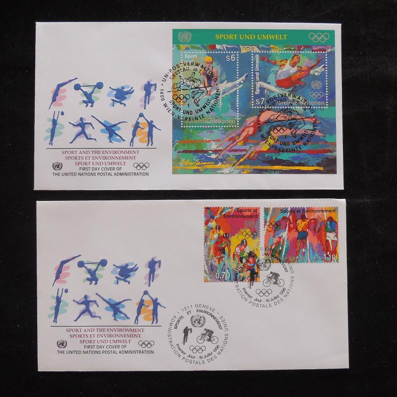 ZS-S854 OLYMPIC GAMES - United Nations, 1996 Fdc, Atlanta, Lot Of 2 Sheet Covers