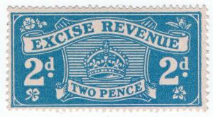 (I.B) Excise Revenue : 2d Ultramarine (1916)