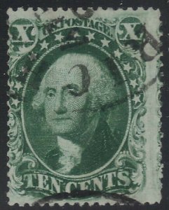 US Scott # 33 10c Washington Used / Near Face Free