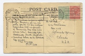 1910 Adelaide South Australia postcard to USA esperanto [y7409]