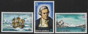 South Georgia #41-43 MNH Set of 3 Captain James Cook