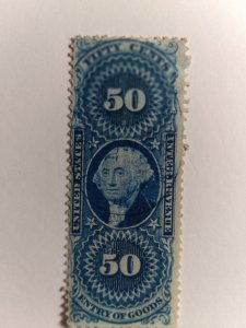 SCOTT #R55 USED FIFTY CENT ENTRY OF GOODS BEAUTIFUL STAMP