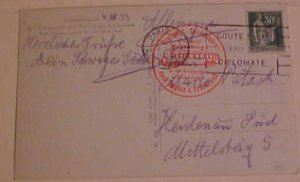 FRANCE BUS PICTORIAL CANCEL OF 1933 TO GERMANY 