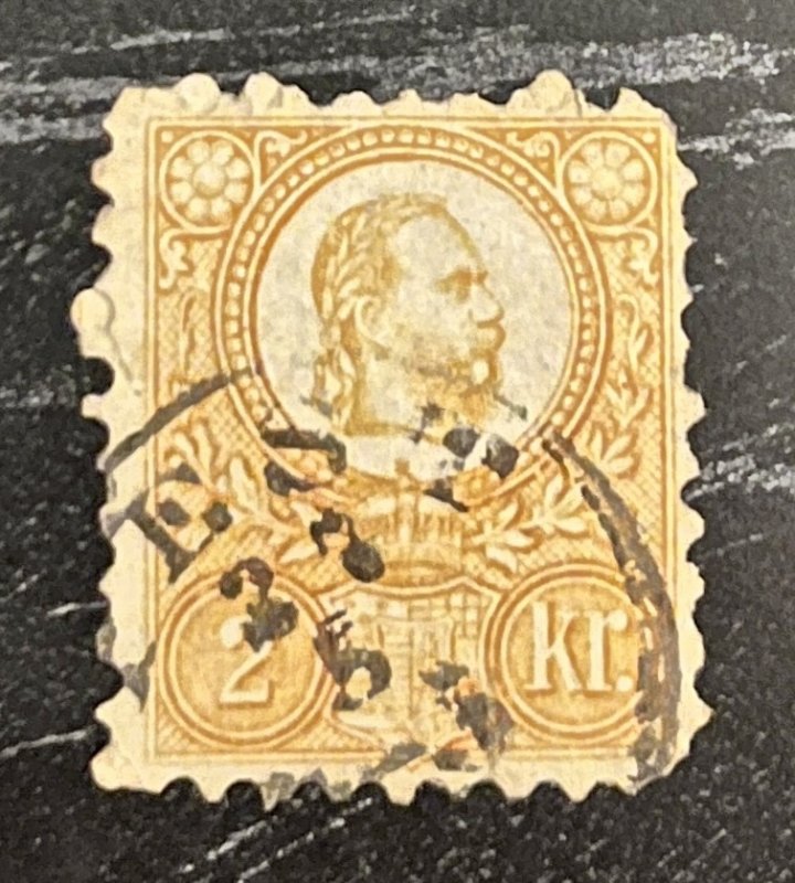 Hungary 7 / 1871-1872 2k Orange Franz Josef I Stamp / Used