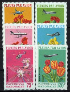 Gabon C109-C111 MNH Air Post Flowers Plants Nature Aviation ZAYIX 0224S0047M