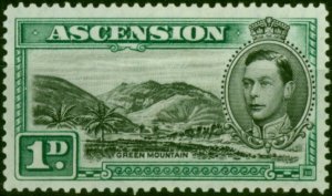 Ascension 1938 1d Black & Green SG39 Fine MNH