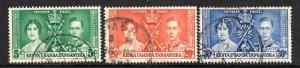 K. U.T. 1937 CORONATION  SET 3 FU