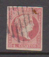 Spain 45 1856 Isabella imperf used