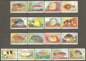 COCOS ISLANDS Sc# 34 - 50 MNH FVF Set17 Marine Life Fish