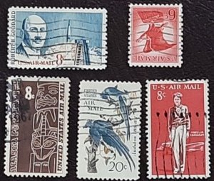 US Scott # C67-C71; Five used Air Mail from 1963-1968; F/VF centering