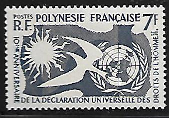 FRENCH POLYNESIA 191 MNH HUMAN RIGHTS ISSUE