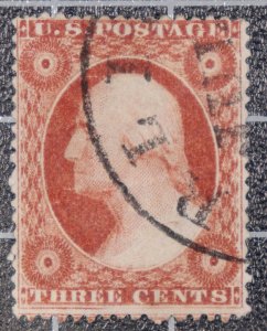 Scott 25 3 Cents Washington Used Nice Stamp SCV $190.00