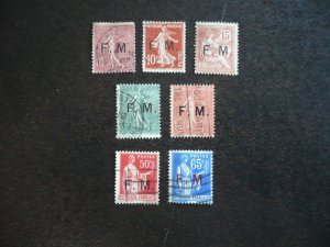 Stamps - France - Scott# M2-M8 - Used Part Set of 7 Stamps