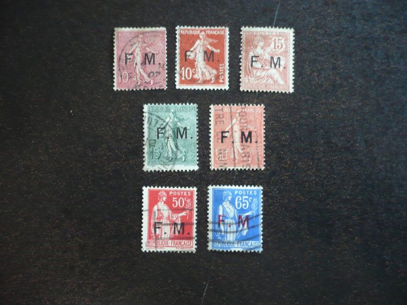 Stamps - France - Scott# M2-M8 - Used Part Set of 7 Stamps