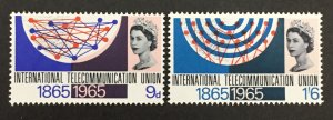 Great Britain 1965 #442-3, ITU-Communications, MNH.