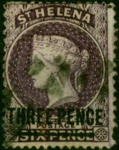 St Helena 1876 3d Purple SG23 P.14 x 12.5 Good Used